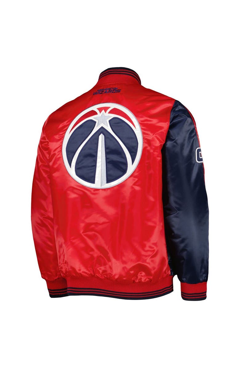 STARTER Men's Starter Navy/Red Washington Wizards Fast Break Satin Full-Snap Jacket, Alternate, color, Navy