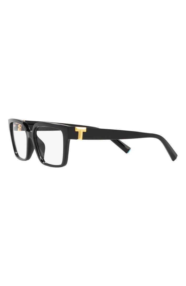 Tiffany & Co. 55mm Rectangular Optical Glasses, Alternate, color, Black