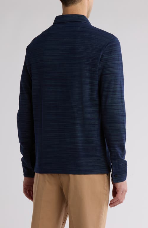 Scotch & Soda Classic Fit Space Dye Piqué Button-up Shirt In Navy