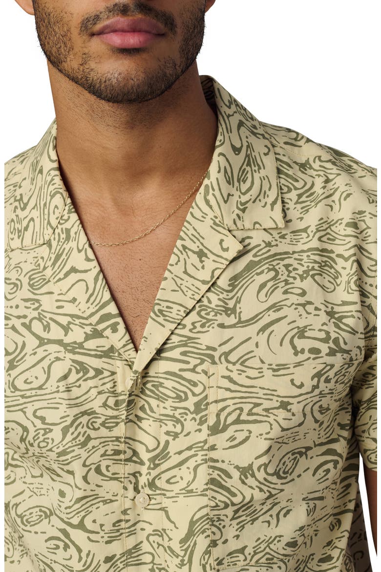 Abstract Cotton Camp Shirt, Alternate, color, TROPICAL GREEN