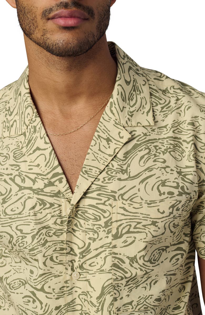 Joe's Abstract Cotton Camp Shirt, Alternate, color, Tropical Green