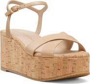 Stuart Weitzman Dayna Ankle Strap Platform Wedge Sandal