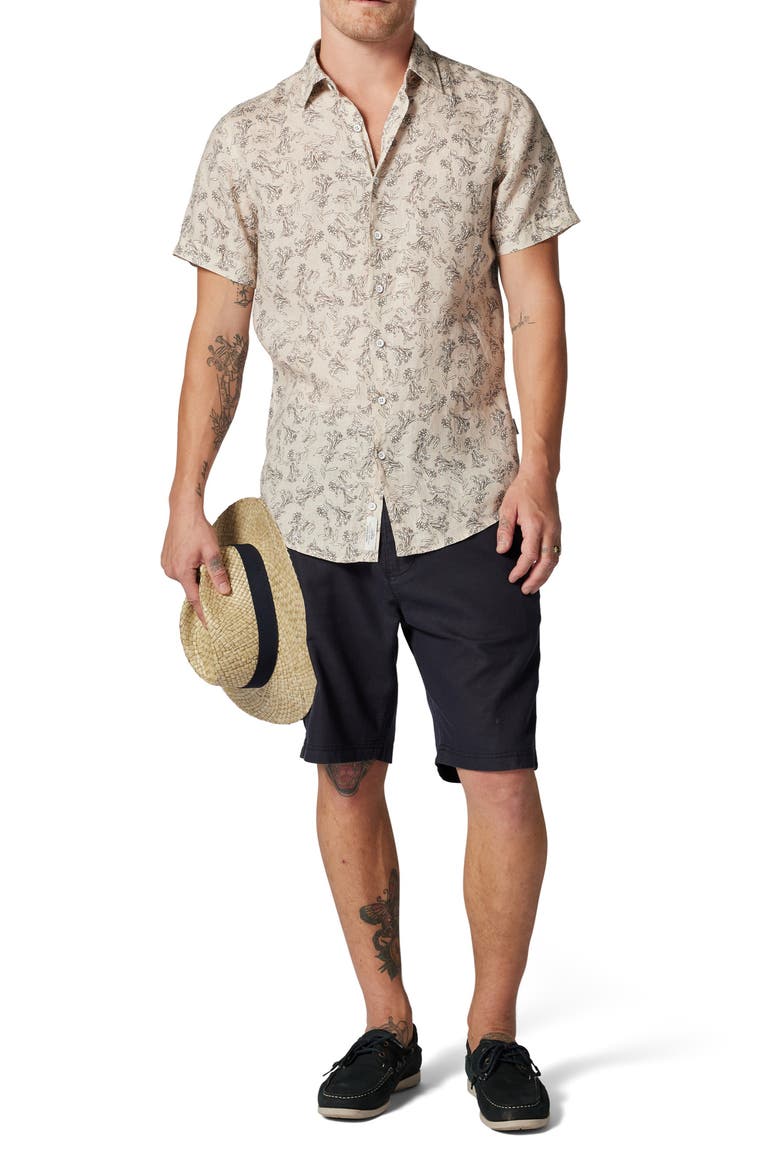 Rodd & Gunn Flax Island Sports Fit Floral Short Sleeve Linen Button-Up ...