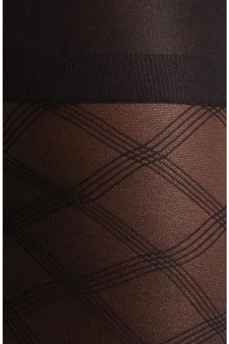 Everyday Sheer Diamond Tights, Alternate, color, BLACK