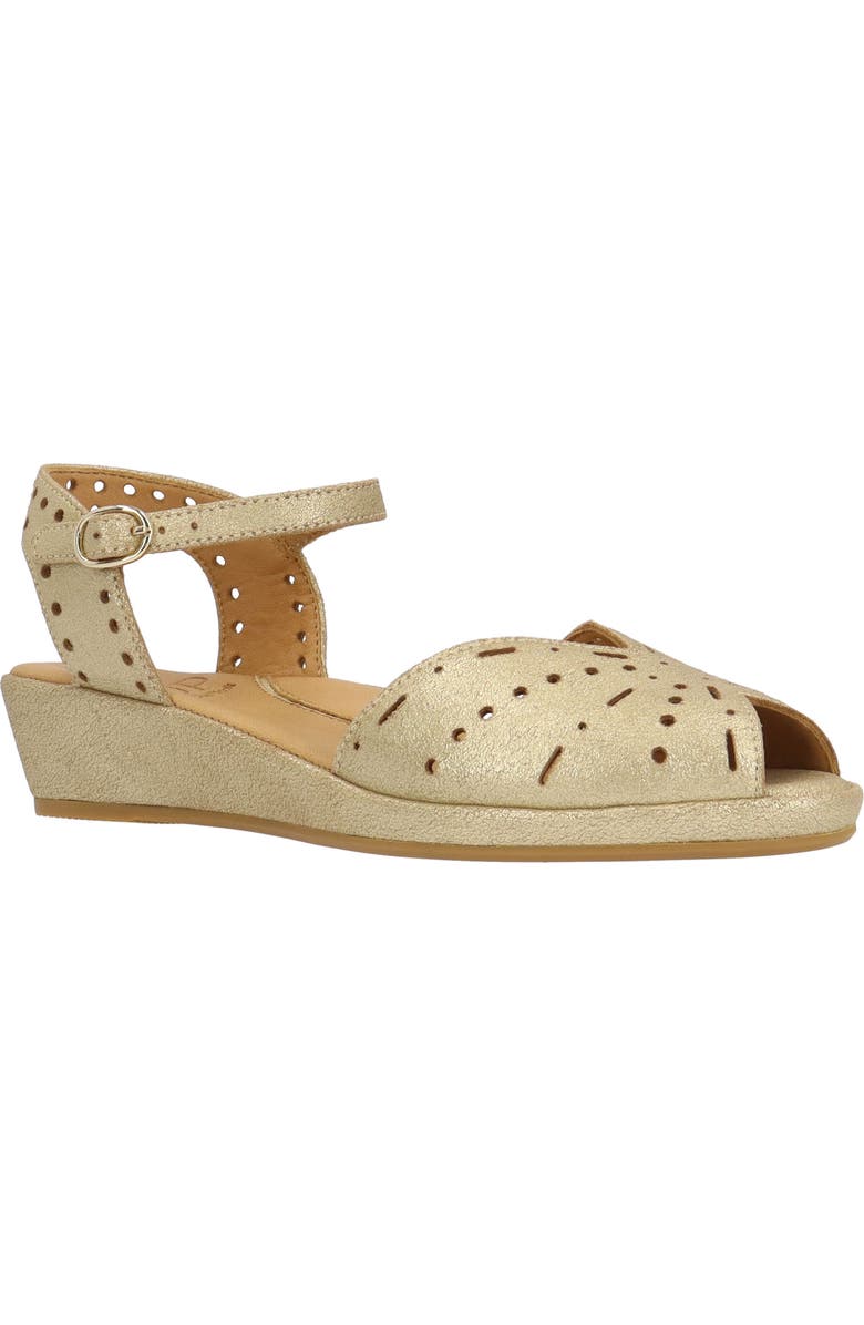 L'Amour des Pieds Brenn Ankle Strap Sandal, Main, color, Gold