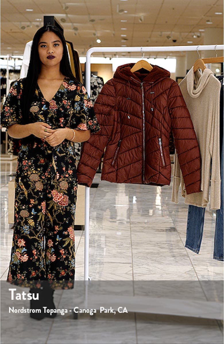 High-Pile Fleece Lined Hooded Puffer Jacket, sales video thumbnail