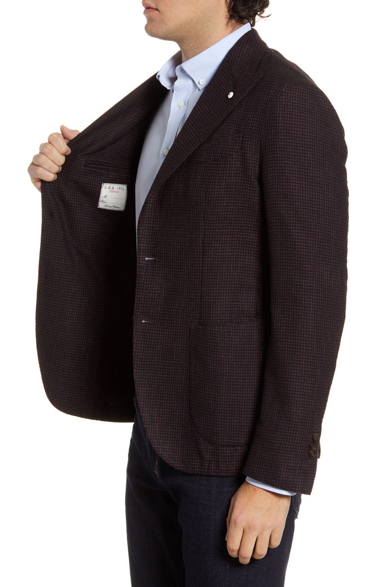 L.B.M. 1911 Trim Fit Houndstooth Cotton Blend Sport Coat, Alternate, color, 