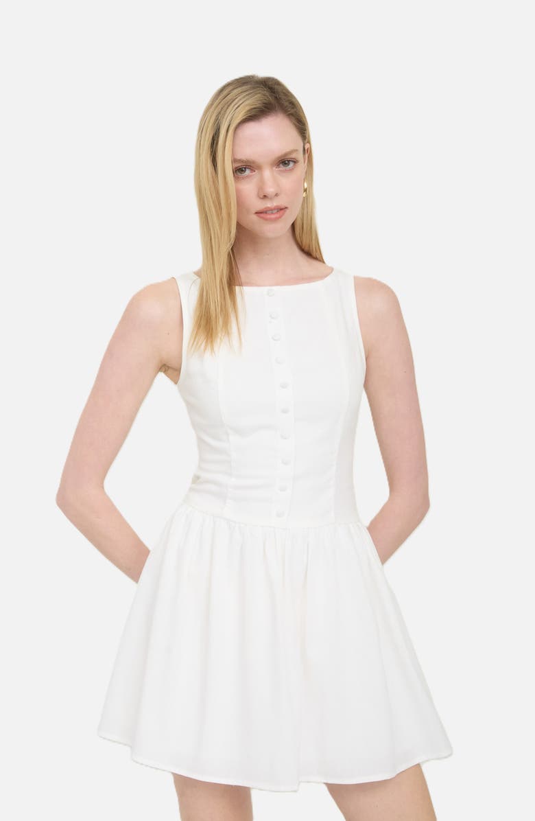 Blu Pepper Drop Waist Minidress, Alternate, color, White