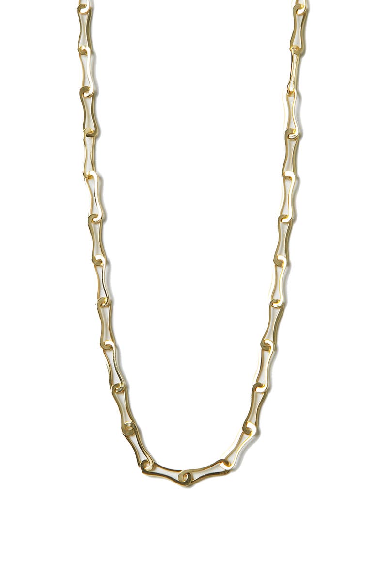 Argento Vivo Sterling Silver Paper Clip Chain Necklace, Main, color, Gold