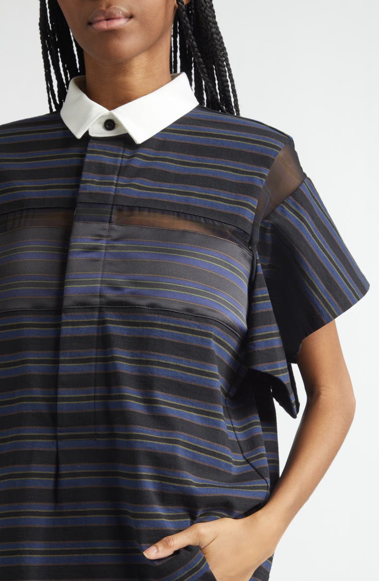 Sacai Stripe T-Shirt, Alternate, color, Black/ Navy