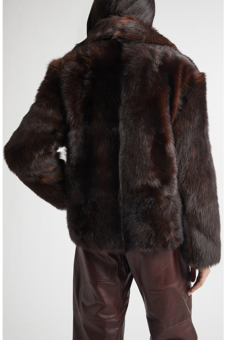 Cleophee Genuine Shearling Coat, Alternate, color, DARK BROWN