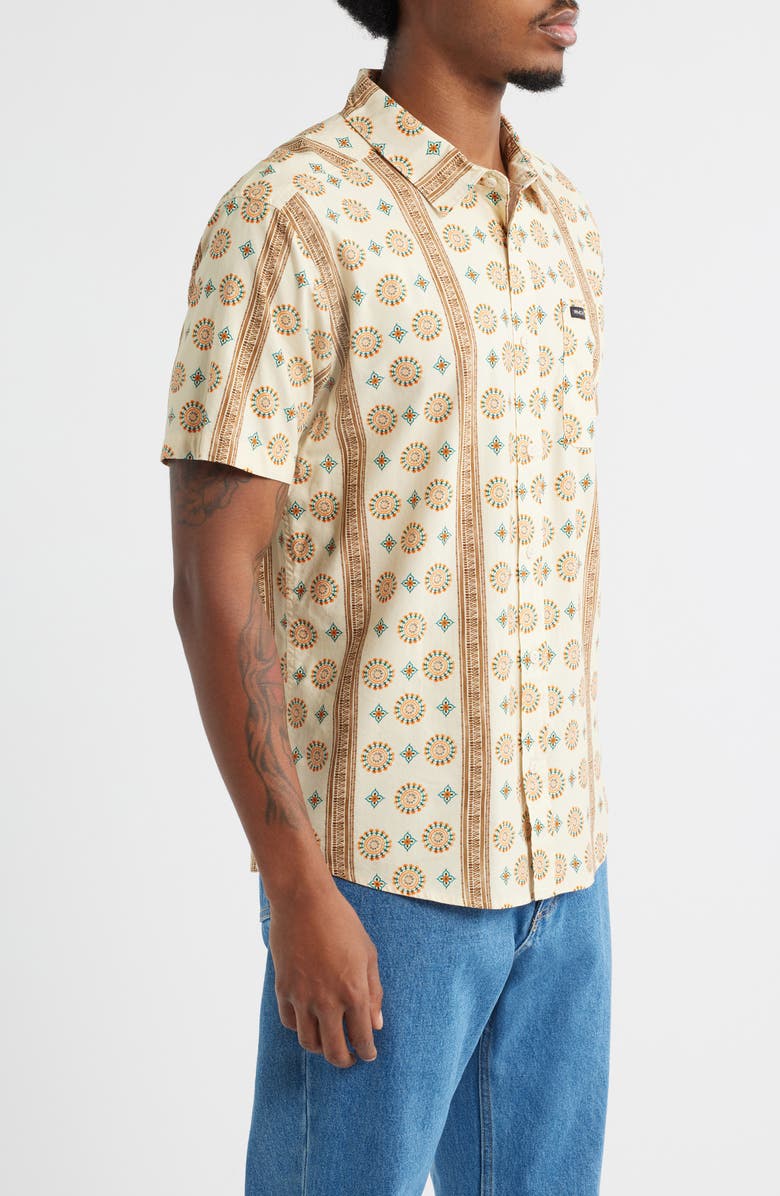 RVCA Anytime Short Sleeve Button-Up Shirt, Alternate, color, Ceramic
