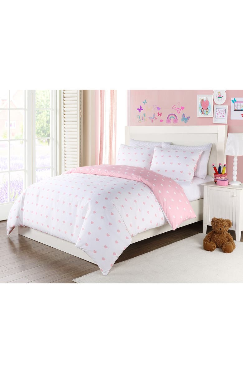 Lala + Bash 'Kelly' Heart Print Comforter Set, Alternate, color, 