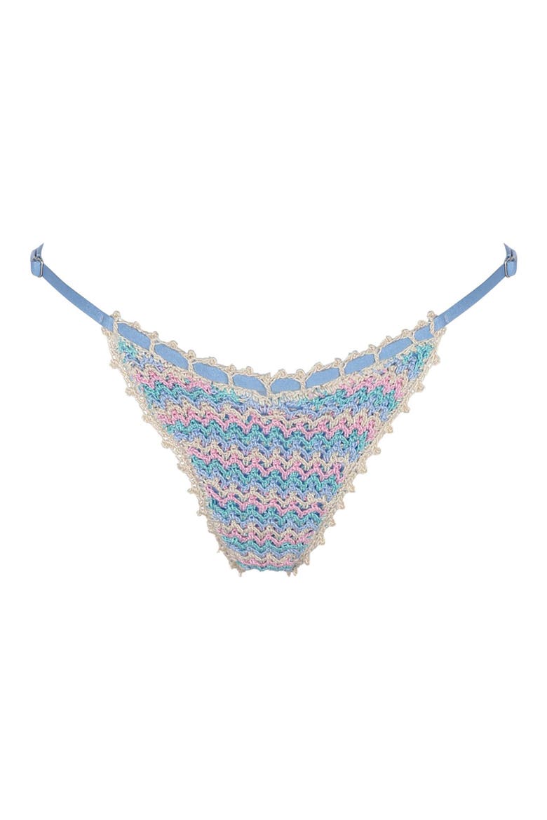 Isabella Multicolor Crochet Bikini Bottoms, Alternate, color, LIGHT BLUE
