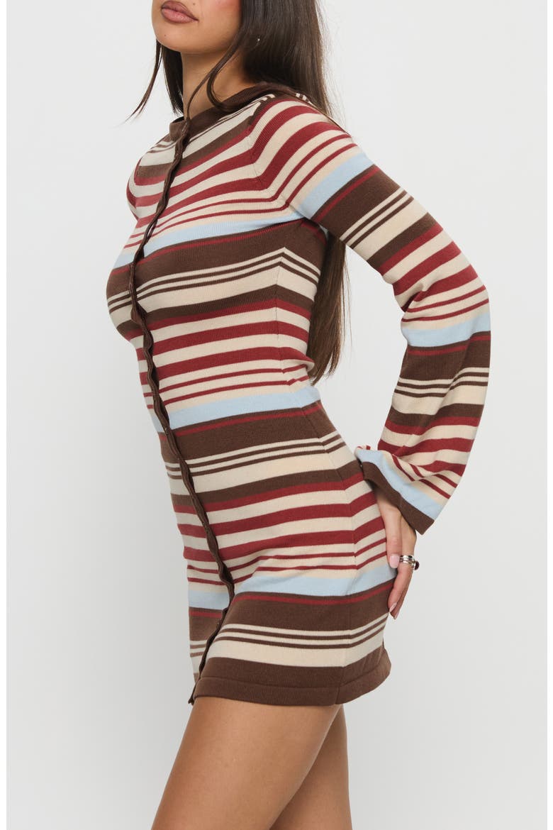 Norelai Stripe Long Sleeve Knit Minidress, Alternate, color, MULTI STRIPE