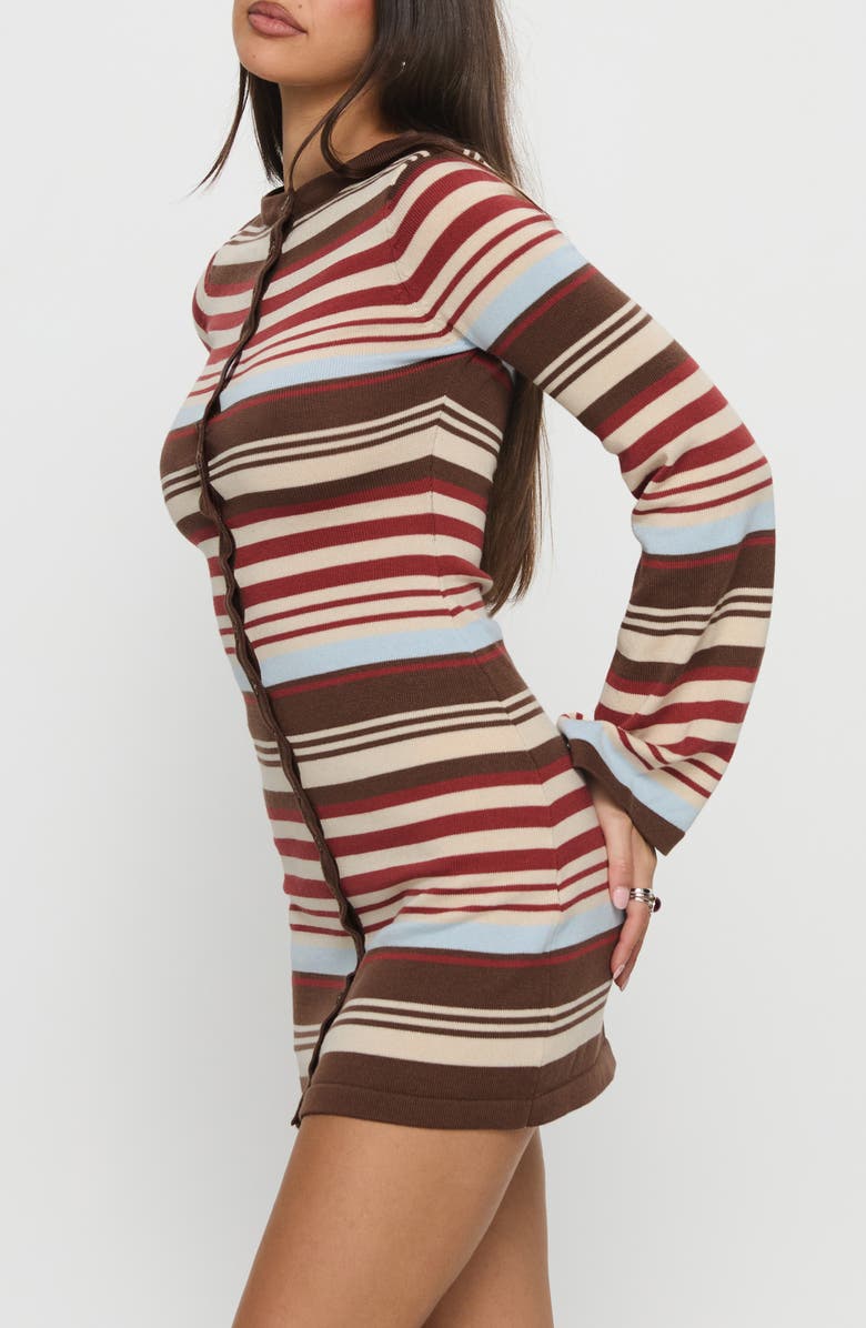 Princess Polly Norelai Stripe Long Sleeve Knit Minidress, Alternate, color, Multi Stripe