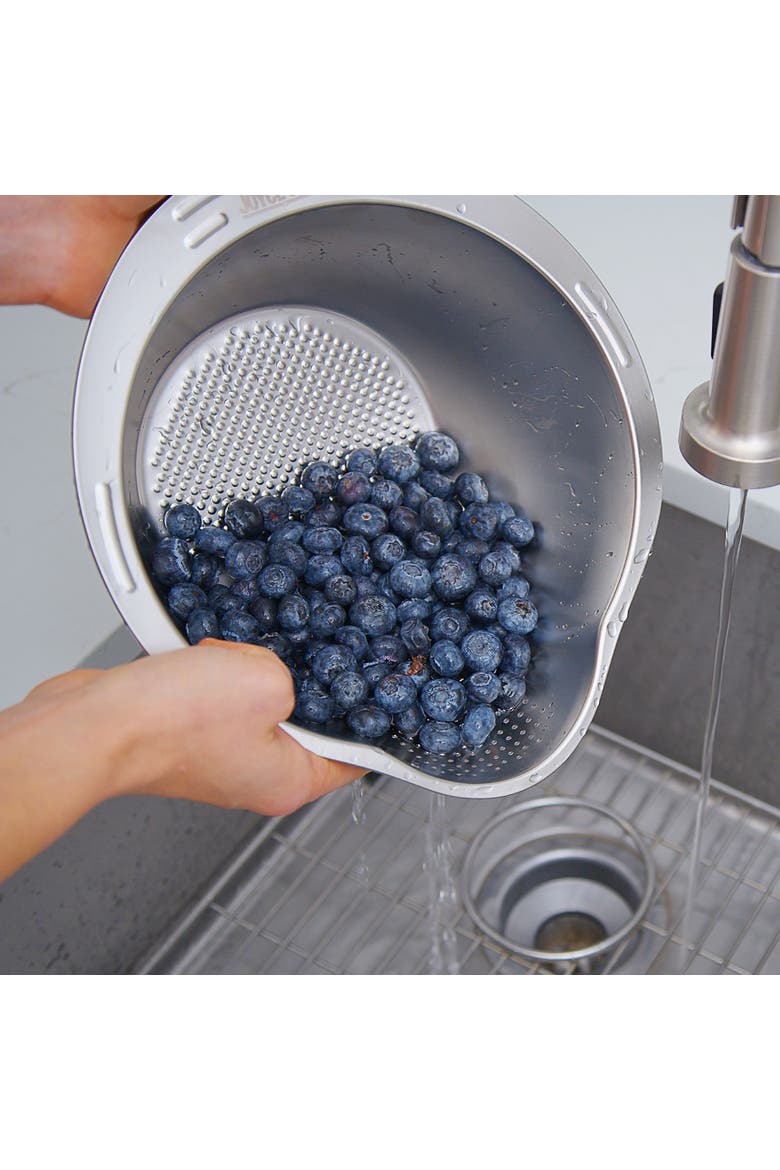 Rice Washer, Colander, and Strainer, Alternate, color, Metallic Silver