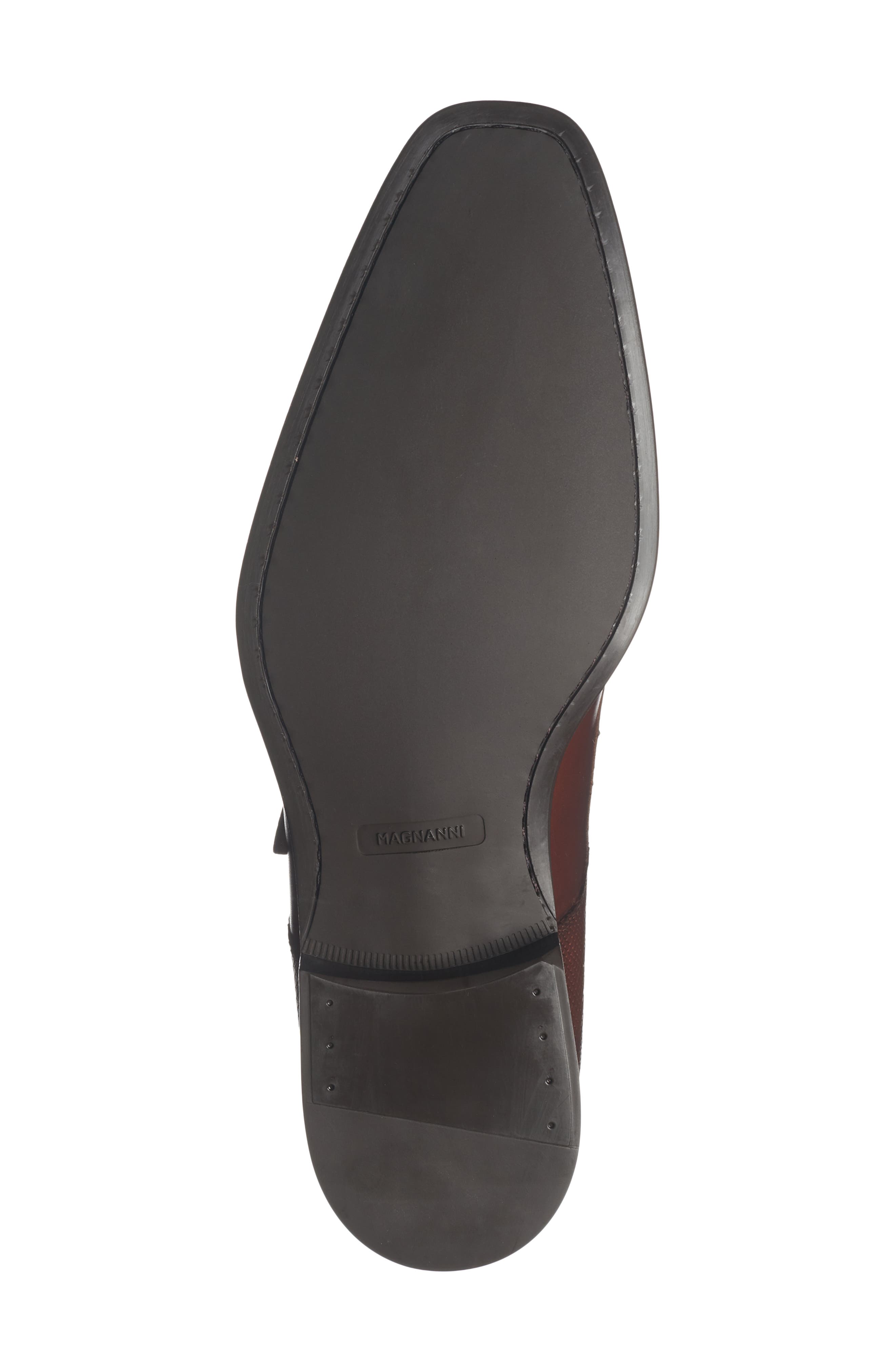 Easton Stamp Monk Strap Shoe, Alternate, color, MID BROWN STAMP