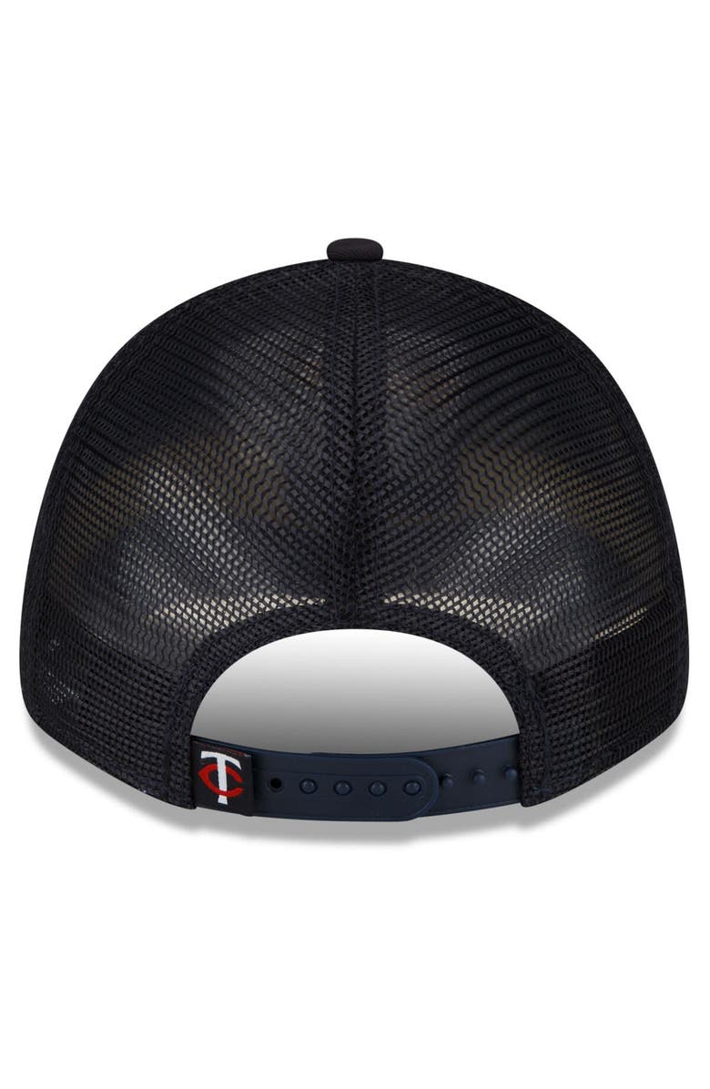 New Era Men's New Era Navy Minnesota Twins 2023 9FORTY Trucker Adjustable Hat, Alternate, color,