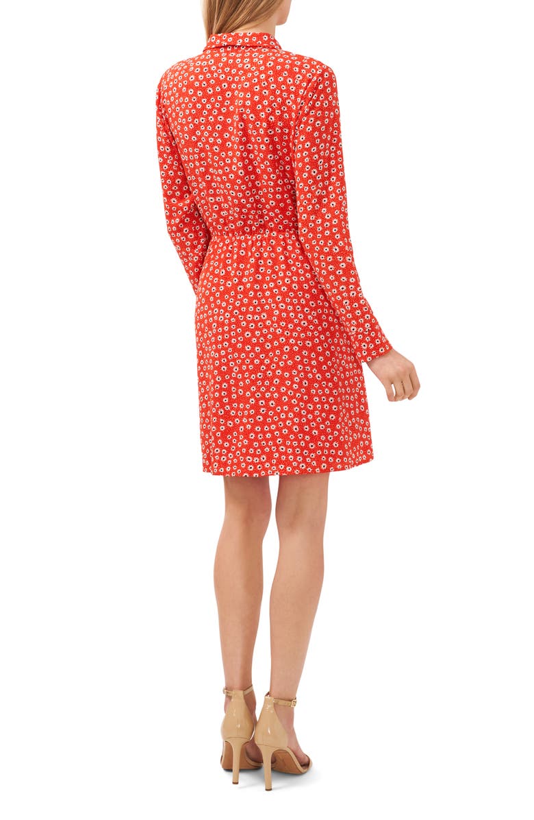 CeCe Floral Long Sleeve Faux Wrap Shirtdress, Alternate, color,