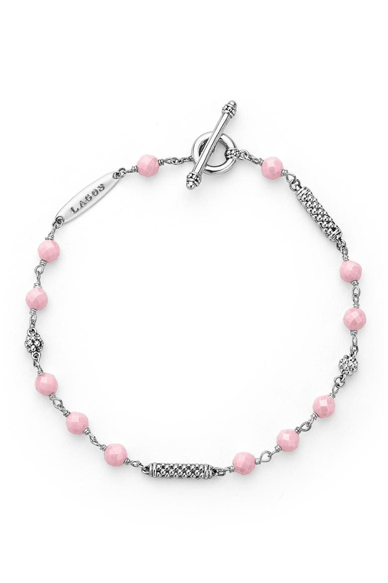 Caviar Icon Pink Ceramic Bead Toggle Bracelet (Nordstrom Exclusive), Alternate, color, PINK