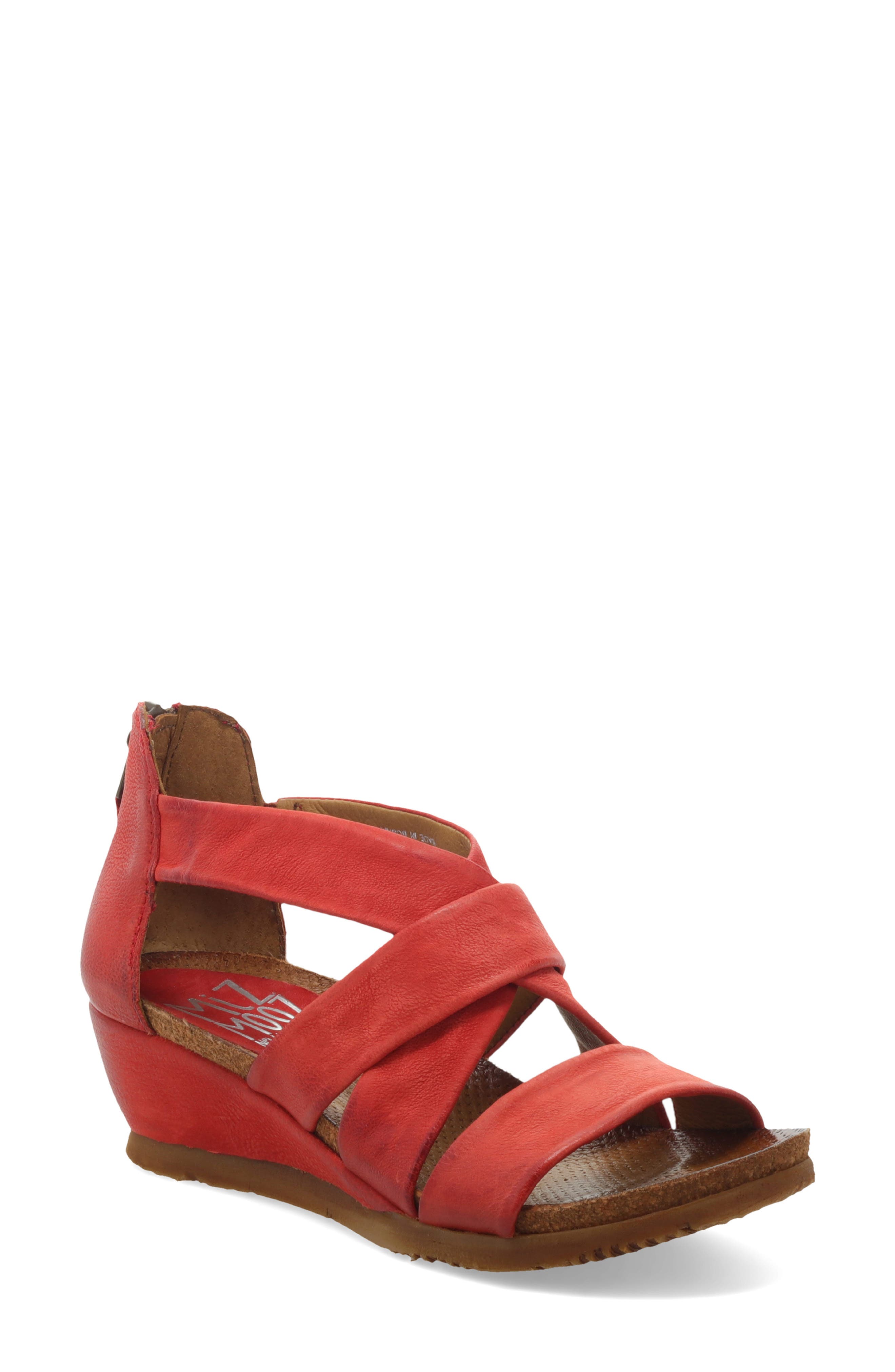Mika Strappy Sandal, Main, color, TOMATO LEATHER