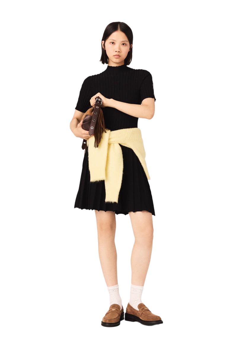 Mini knit dress, Main, color, Black