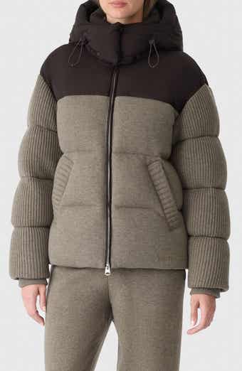 Greer Mixed Media Wool & Cashmere Blend Hooded Down Jacket