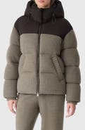 Mackage Greer Mixed Media Wool & Cashmere Blend Hooded Down Jacket