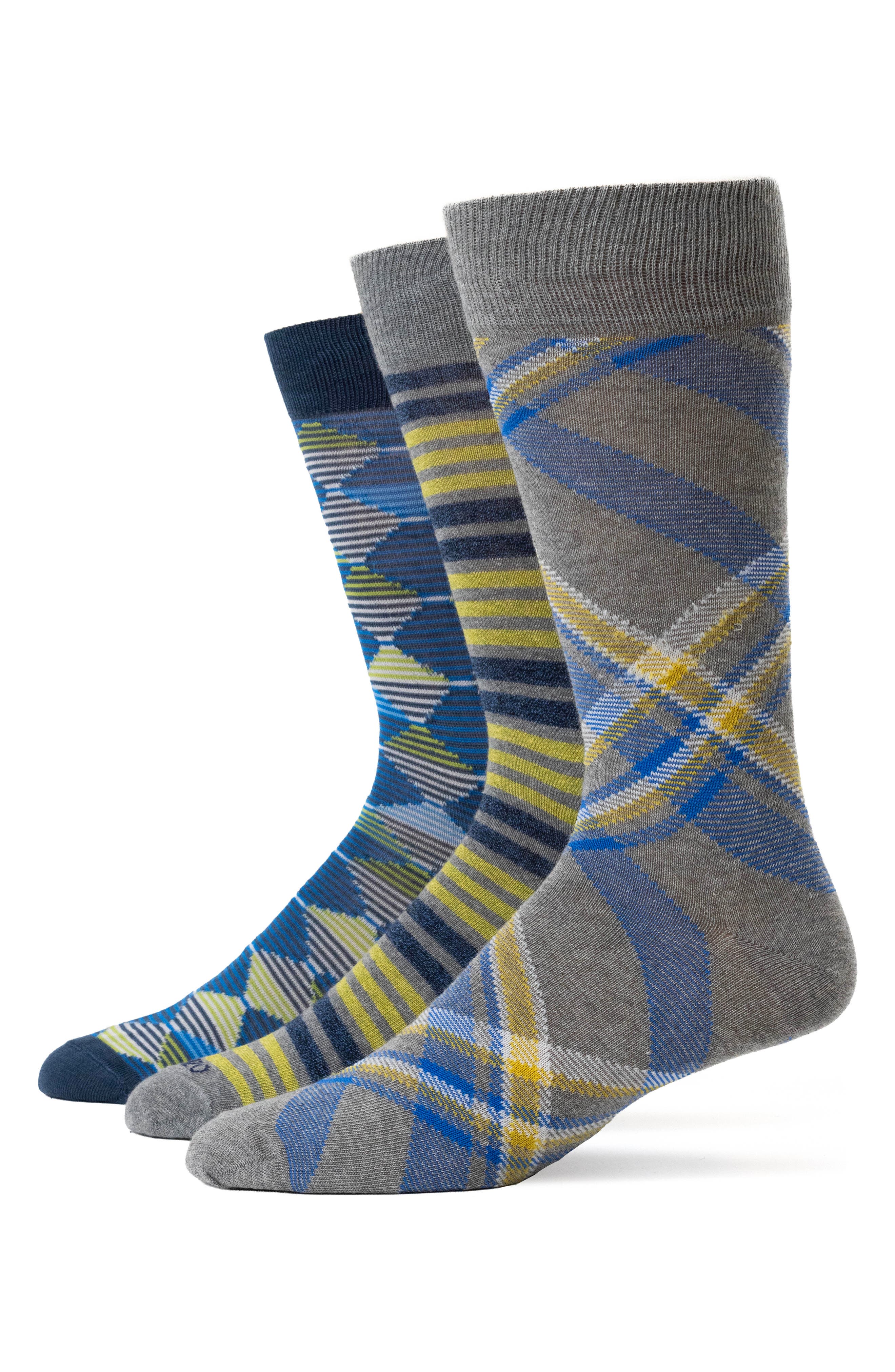 Lorenzo Uomo Assorted 3-Pack Crew Socks