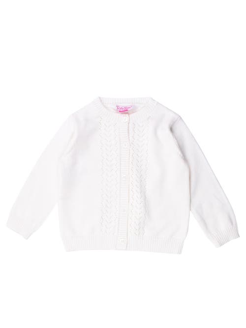 Rufflebutts Kids'  Girls Lightweight Pointelle Cardigan