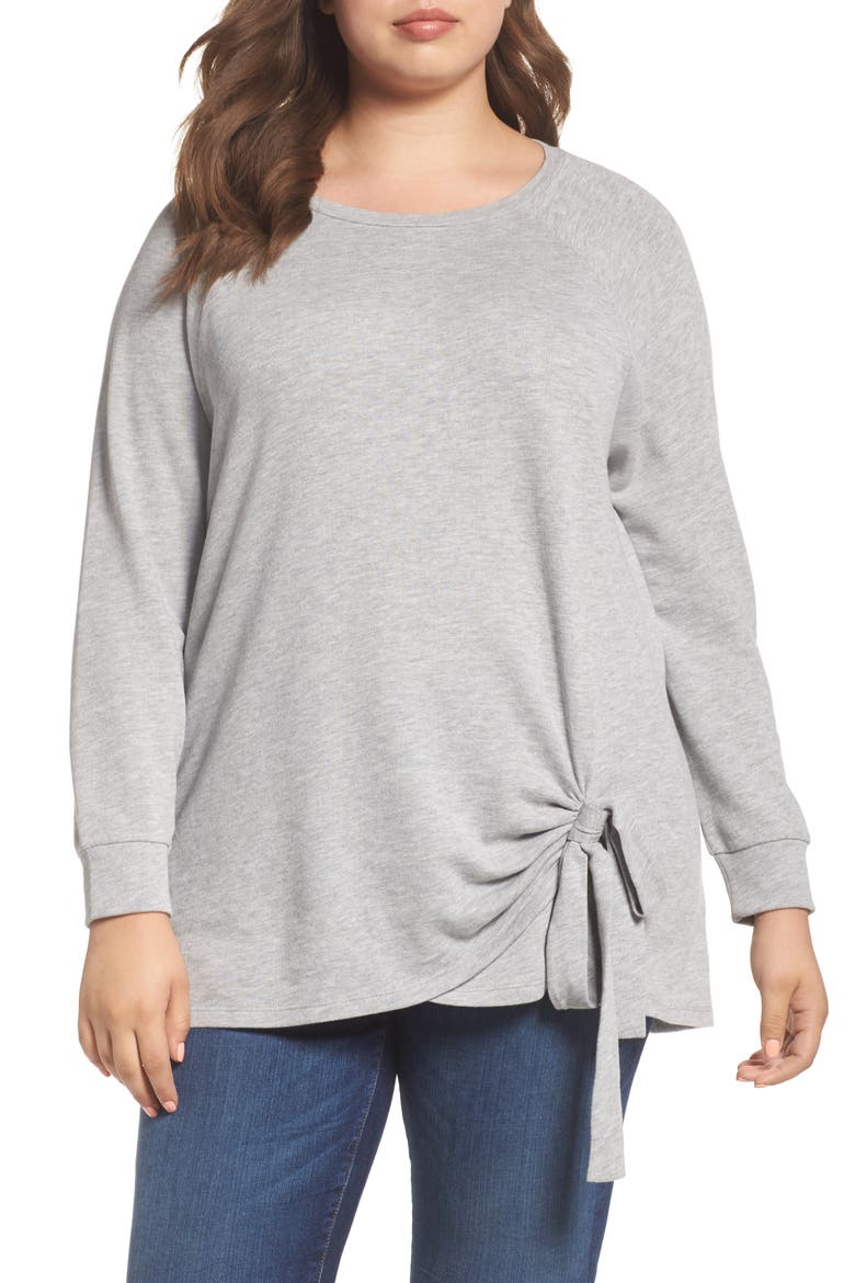 Tie Knot Sweatshirt, Main, color, GREY HEATHER