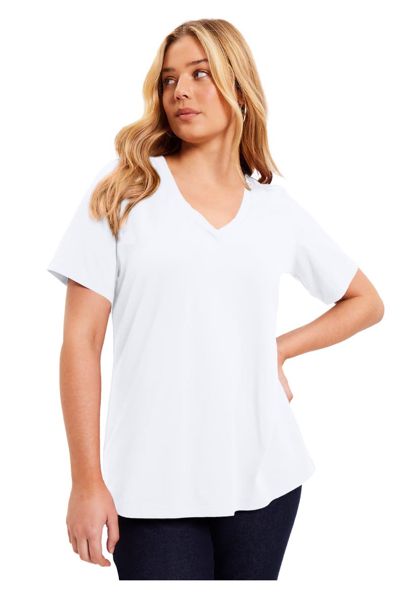 Short-Sleeve V-Neck One + Only Tee, Main, color, WHITE