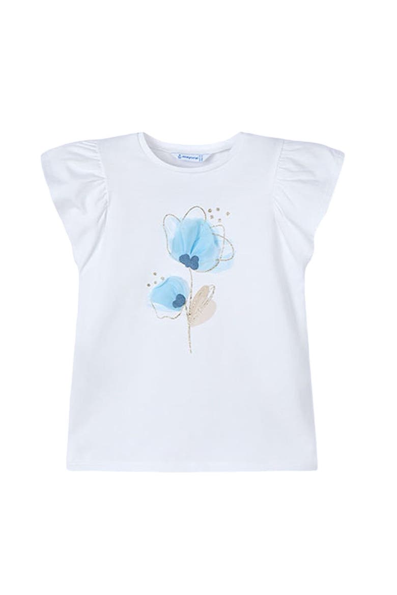 Floral Detail T-Shirt, Main, color, Ivory