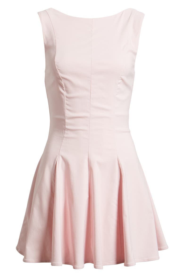 Bateau Neck Fit & Flare Minidress, Alternate, color, PINK BALM