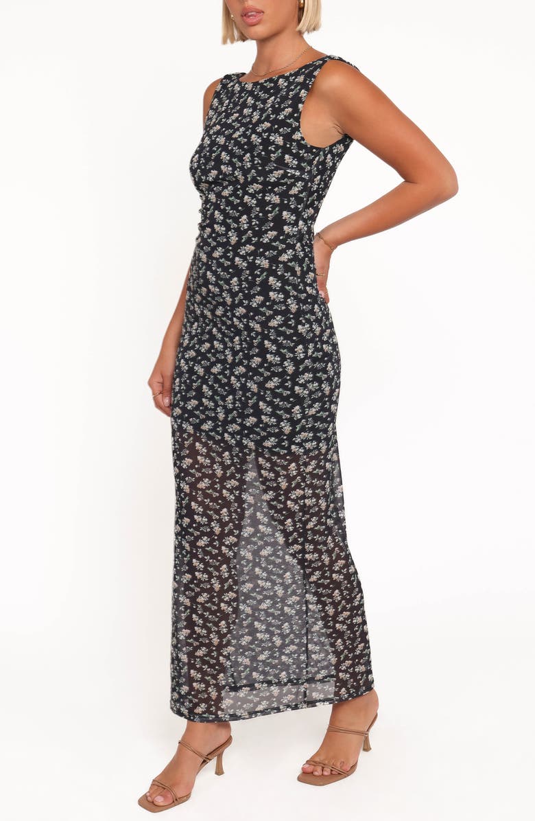Petal & Pup Brissa Floral Sleeveless Maxi Dress, Alternate, color, Black Floral