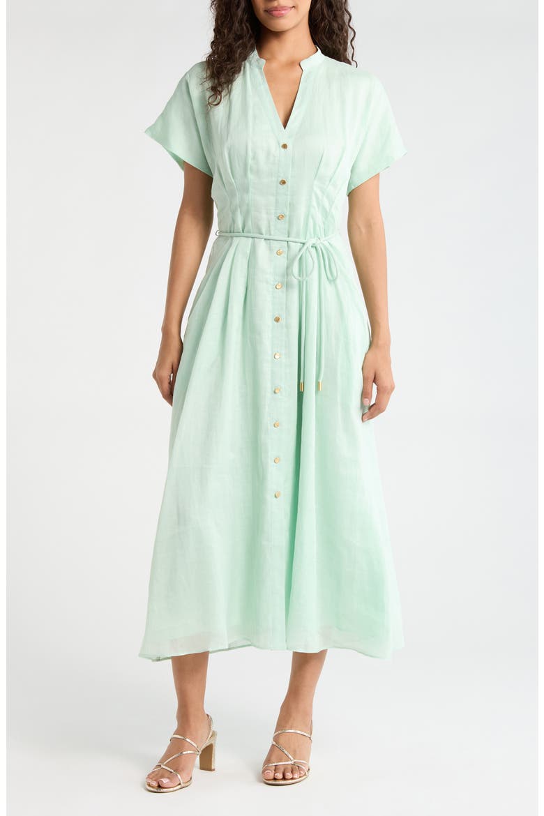 Jemma Linen Shirtdress, Main, color, MINT