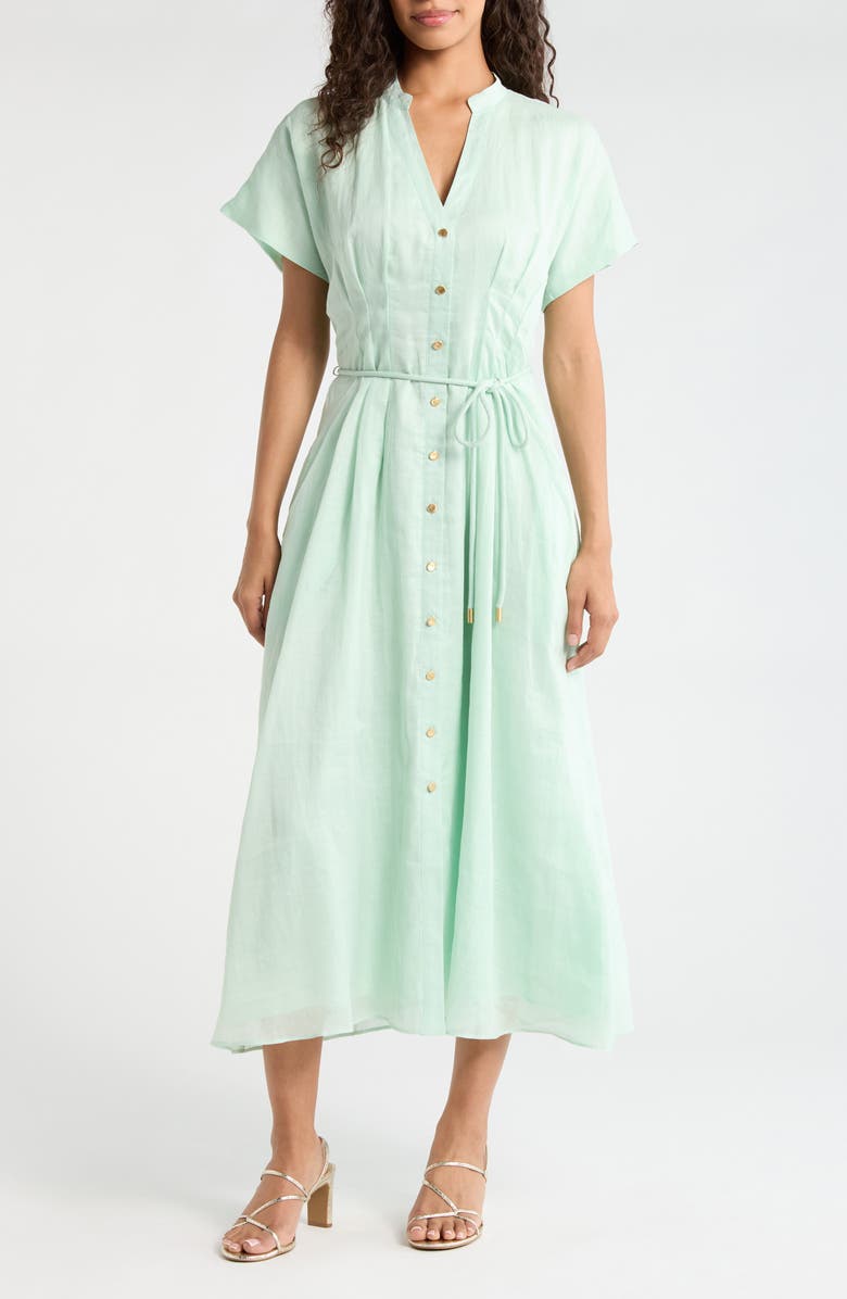 Ever New Jemma Linen Shirtdress, Main, color, Mint