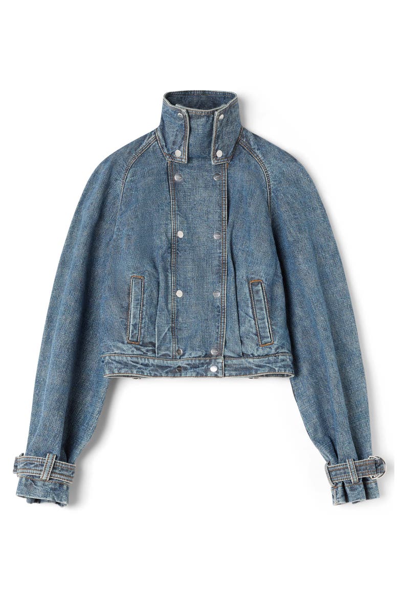 Blue Short Denim Jacket, Alternate, color, Blue