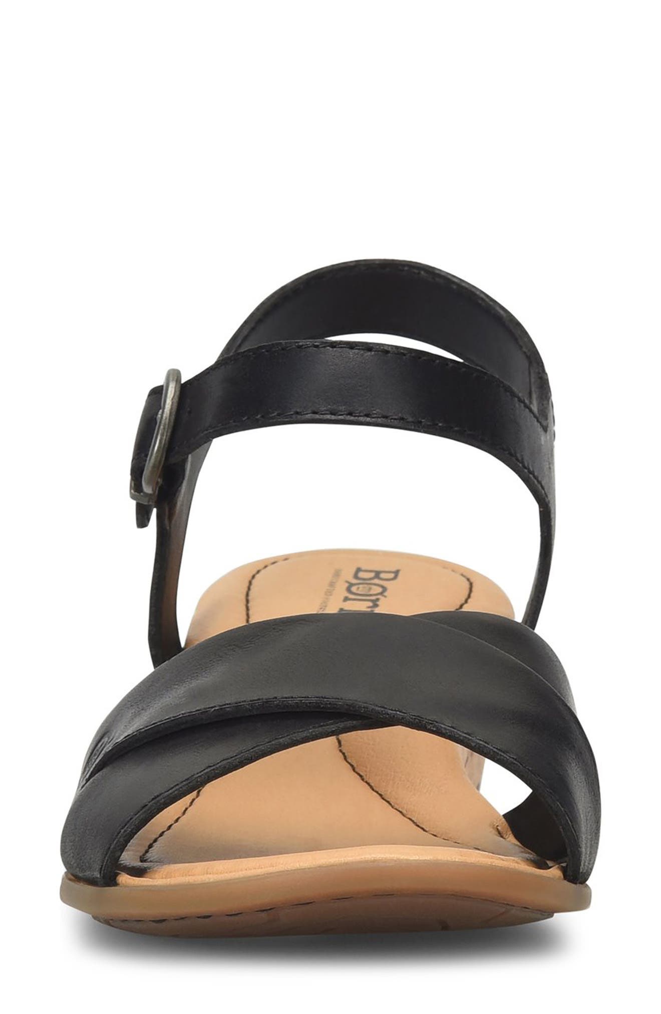 Børn Paige Wedge Sandal, Alternate, color, Black Leather