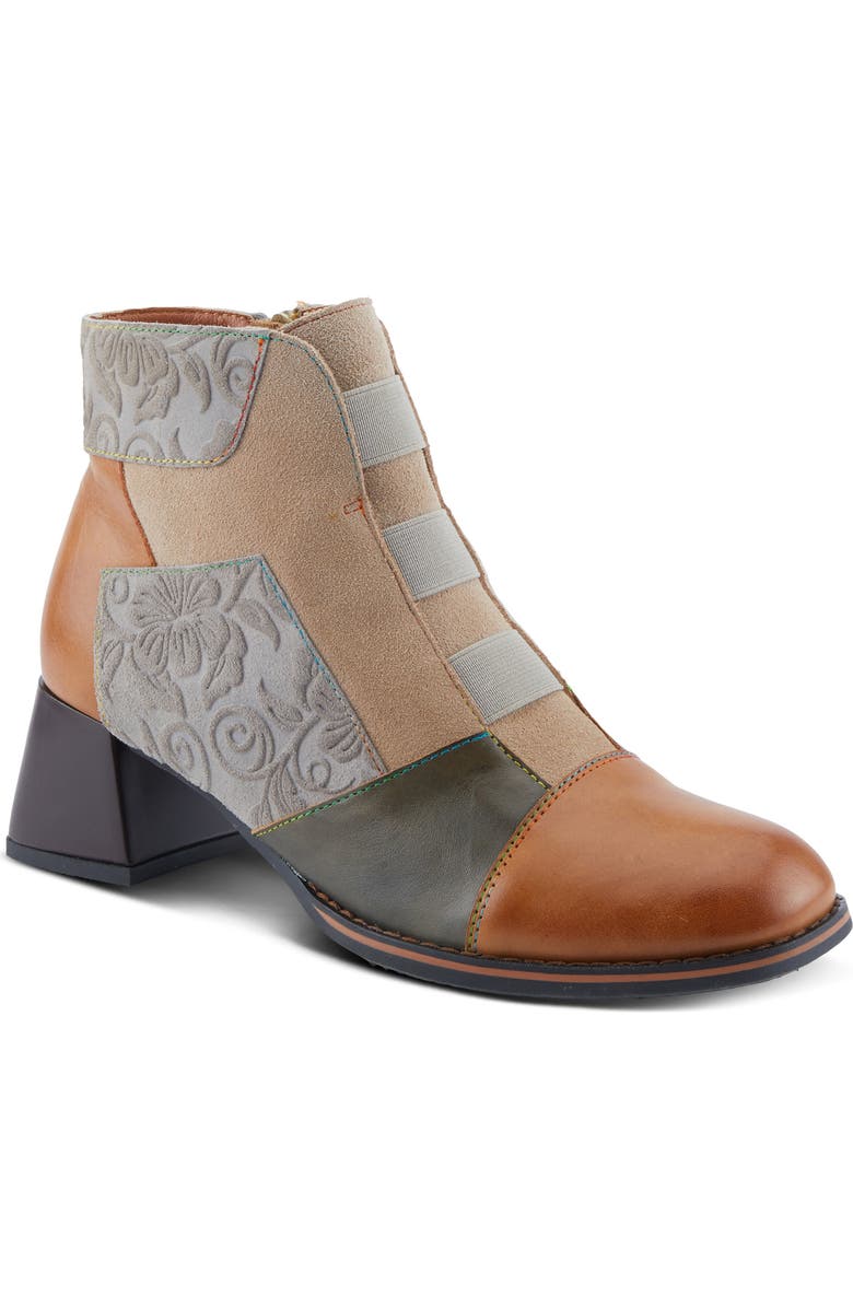 L'Artiste by Spring Step Copine Cap Toe Bootie, Main, color, Tan Multi