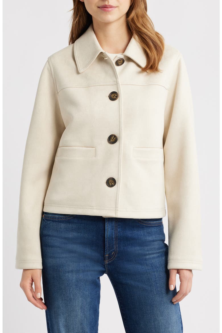 Faux Suede Jacket, Alternate, color, BONDED FAUX SUEDE