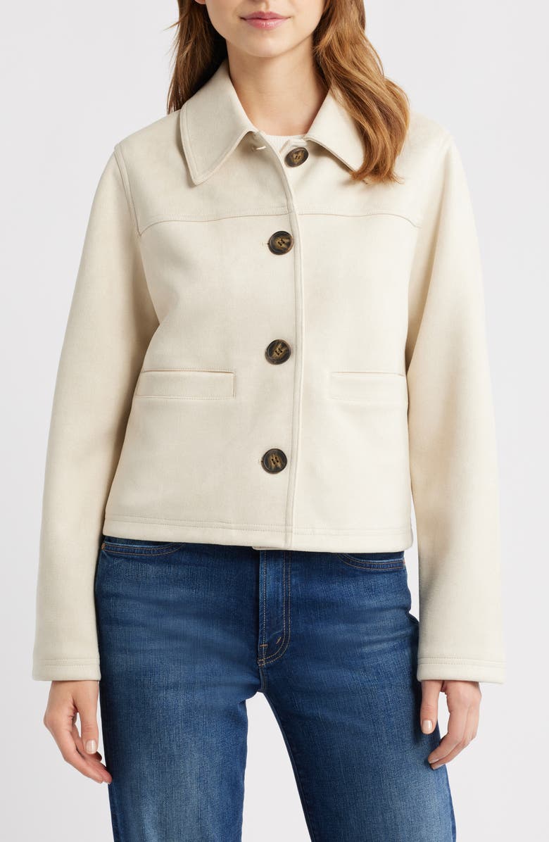 Bernardo Faux Suede Jacket, Alternate, color, Bonded Faux Suede