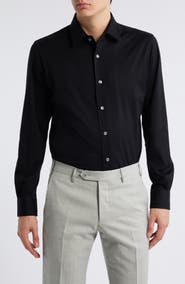 Zanella Lord Solid Knit Cotton Blend Dress Shirt