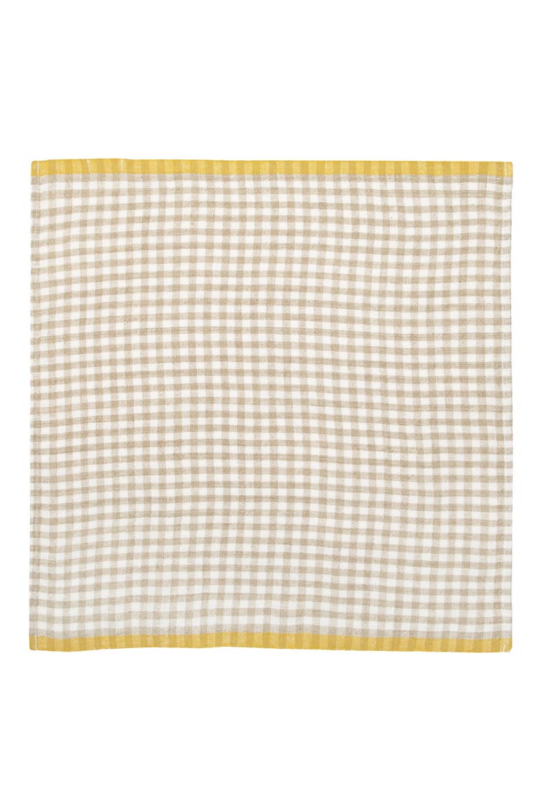 Set of 4 Two-Tone Gingham Napkins, Alternate, color, NATURAL/DIJON