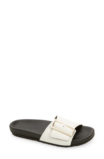 Naot Tahiti Slide Sandal In Soft White Leather