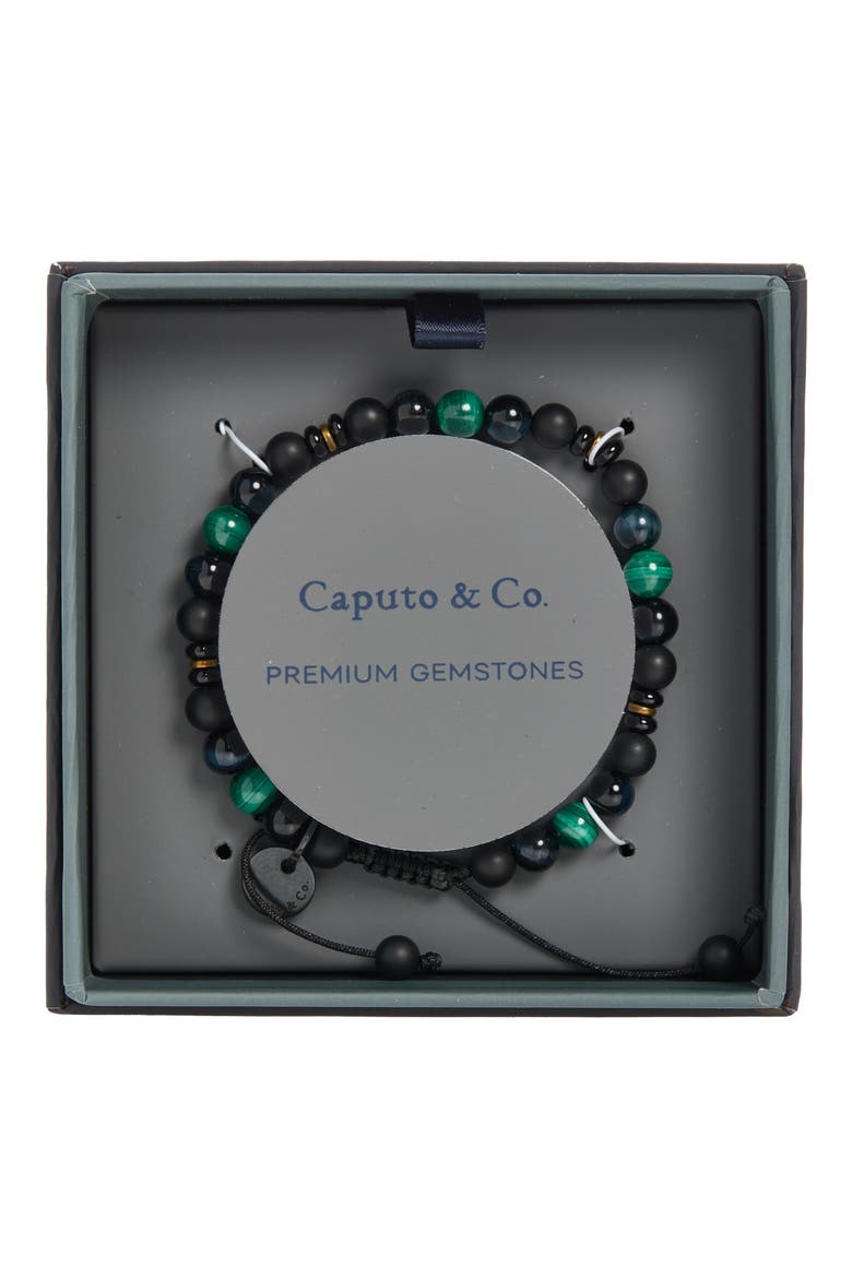 Men's Warrior Semiprecious Stone Beaded Bracelet, Main, color, MALACHITE