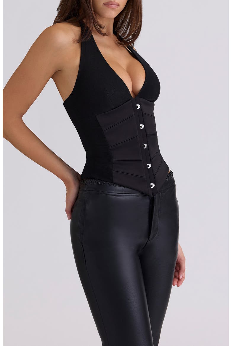 Lia Black Corset Top, Alternate, color, BLACK
