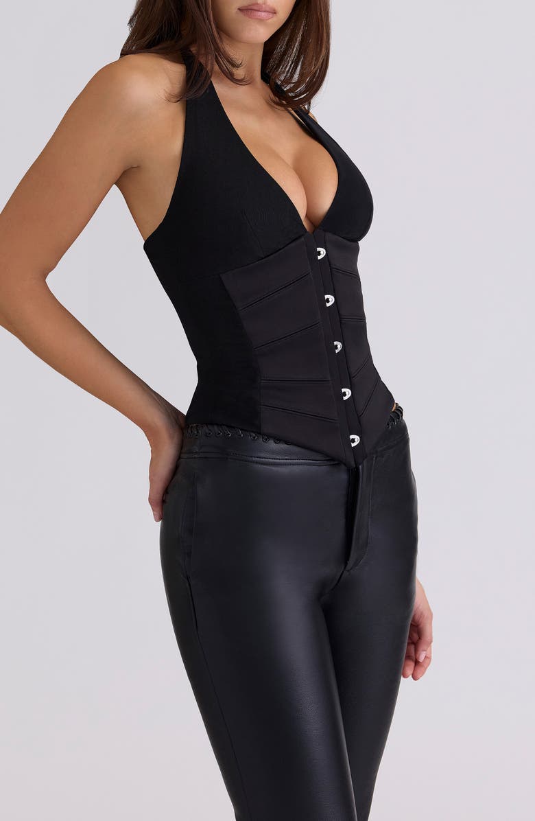 HOUSE OF CB Lia Black Corset Top, Alternate, color, Black