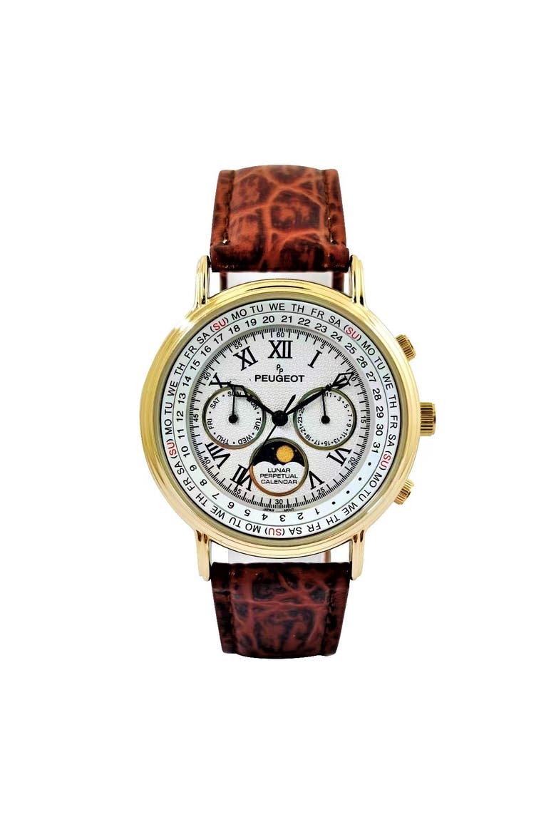 Multi Function Moon Phase Perpetual Calendar Watch- 40MM, Main, color, Brown